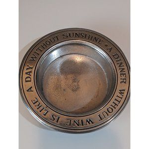 Vintage Wine Bottle Coaster Wilton Metal Pewter Trinket Dinner W/o Wine Is Day